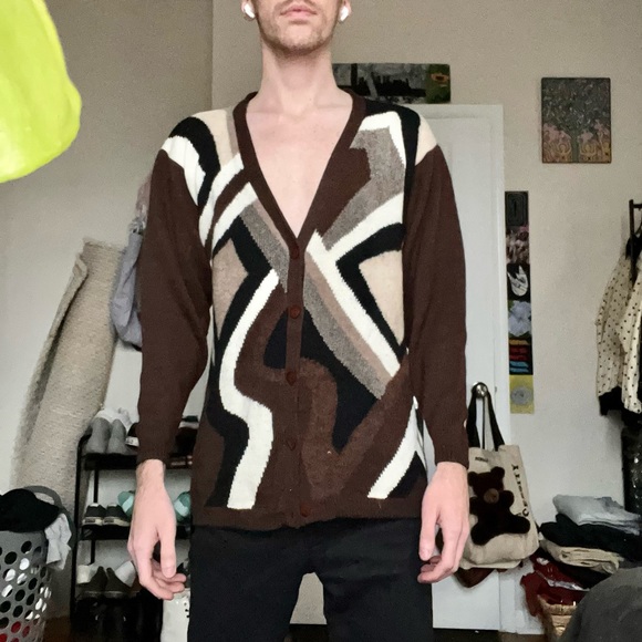 Fun 80s Fred Thomas Button Down Cardigan - Picture 1 of 2